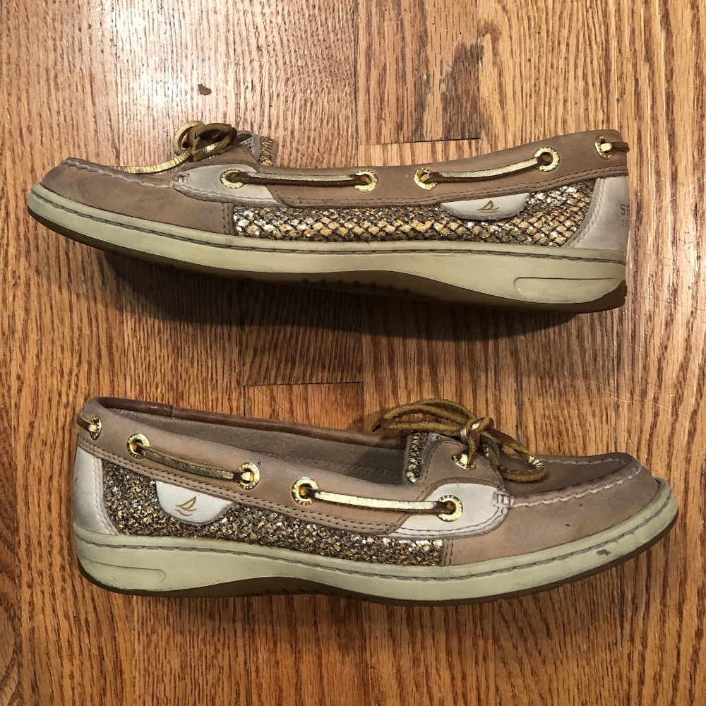 Sperry Top-Siders with Gold Sequins